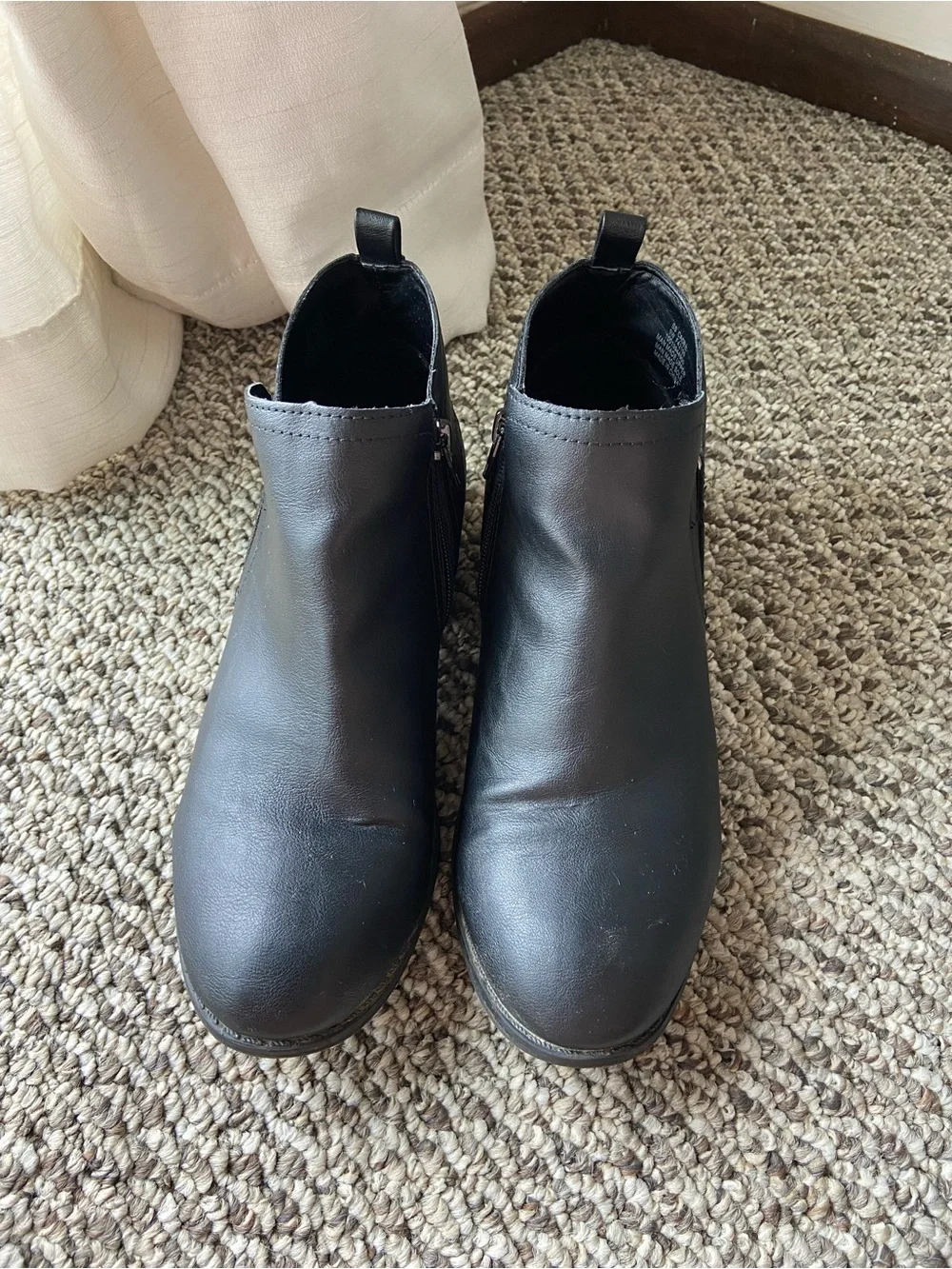 Sun + Stone Women’s Black Leather Ankle Booties